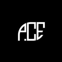 création de logo de lettre pce sur fond noir.concept de logo de lettre initiales créatives pce.conception de lettre vectorielle pce. vecteur