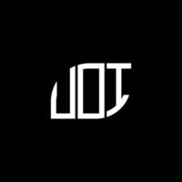 création de logo de lettre uoi sur fond noir. concept de logo de lettre initiales créatives uoi. conception de lettre uoi. vecteur