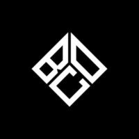 création de logo de lettre bco sur fond noir. concept de logo de lettre initiales créatives bco. conception de lettre bco. vecteur