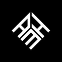 création de logo de lettre amh sur fond noir. concept de logo de lettre initiales créatives amh. conception de lettre amh. vecteur