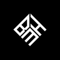création de logo de lettre bmh sur fond noir. concept de logo de lettre initiales créatives bmh. conception de lettre bmh. vecteur