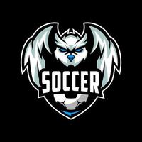 prime de conception de logo de hibou de football vecteur