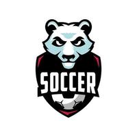 création de logo de panda de football vecteur