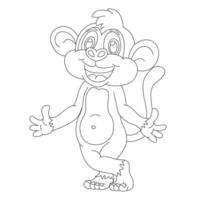 mignon petit singe aperçu coloriage pour enfants livre de coloriage animal dessin animé illustration vectorielle vecteur