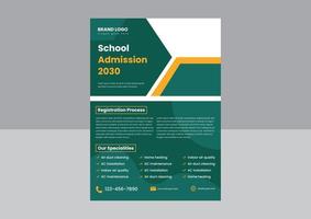 conception d'affiche de flyer d'admission à l'école. vos enfants méritent la meilleure conception de flyers éducatifs. conception de dépliant ouvert d'admission à l'école. vecteur