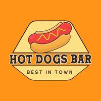 concept d'insigne de logo de hot-dogs vecteur