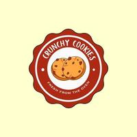 concept d'insigne de logo de biscuits croquants