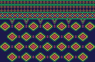 motif de conception géométrique tissu ethnique oriental traditionnel pour le style de broderie, rideau, arrière-plan, tapis, papier peint, tissu, emballage, batik, tissu, illustration vectorielle. vecteur
