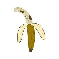 banane pourrie gâtée. illustration vectorielle dessinée à la main dans le style vecteur