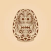 illustration vectorielle de texture grunge barong daruma balinais vecteur