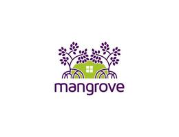 maison de mangrove ou concept de logo de maison vecteur