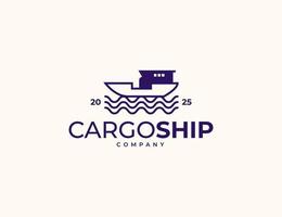 concept de logo de cargo et de mer pour l'expédition industrielle vecteur