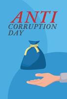 journée internationale contre la corruption, 9 décembre. affiche ou publication sur Internet. illustration de dessin animé de vecteur