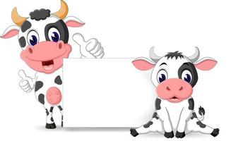 illustration de dessin animé mignon bébé vache vecteur