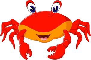 dessin animé mignon sourire de crabe vecteur