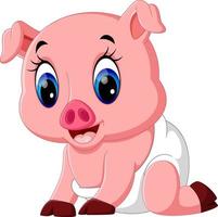 illustration de dessin animé mignon bébé cochon vecteur