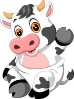 illustration de dessin animé mignon bébé vache vecteur
