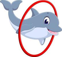 illustration de dessin animé mignon de dauphin vecteur