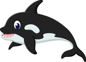 dessin animé mignon de grosse baleine vecteur