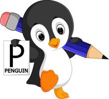 dessin animé mignon de pingouin vecteur