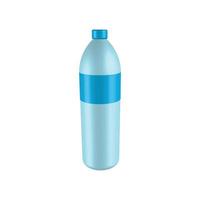 3d bouteille en plastique bleu transparent vecteur