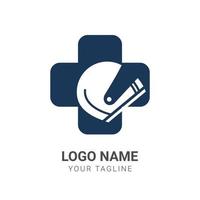 modèle de conception de logo créatif de pharmacie de vecteur - symbole de santé d'inspiration d'idée de casque