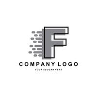 logo de la lettre f, conception des initiales de la marque de l'entreprise, illustration vectorielle de sérigraphie autocollant vecteur