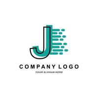 logo de la lettre j, conception des initiales de la marque de l'entreprise, illustration vectorielle de sérigraphie autocollant vecteur