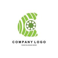 logo de la lettre c, alphabet d'icône vectorielle, illustration de la conception de la marque de l'entreprise, sérigraphie, autocollant vecteur