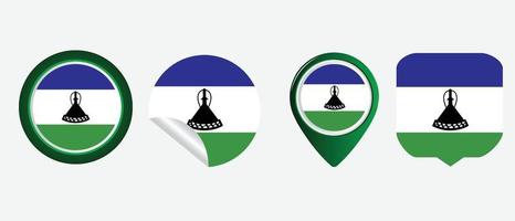 icône du drapeau du lesotho. jeu d'icônes Web. collection d'icônes à plat. illustration vectorielle simple. vecteur