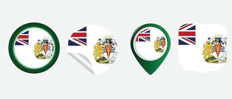 drapeau du territoire antarctique britannique. icône plate symbole illustration vectorielle vecteur
