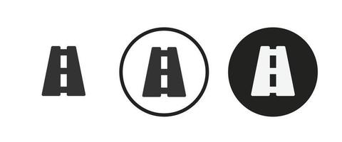 jeu d'icônes de route. collection de logos noirs de haute qualité pour la conception de sites Web et les applications mobiles en mode sombre. illustration vectorielle sur fond blanc vecteur