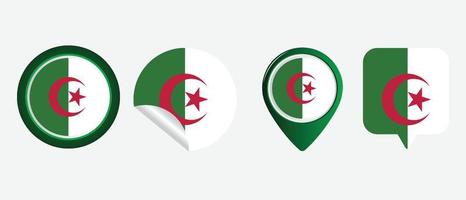drapeau algérien. icône plate symbole illustration vectorielle vecteur