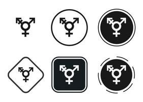 jeu d'icônes transgenres. collection de logos noirs de haute qualité pour la conception de sites Web et les applications mobiles en mode sombre. illustration vectorielle sur fond blanc vecteur