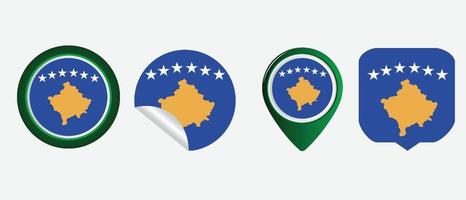 icône du drapeau kosovo. jeu d'icônes Web. collection d'icônes à plat. illustration vectorielle simple. vecteur