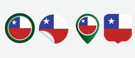 drapeau chilien. icône plate symbole illustration vectorielle vecteur