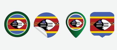 drapeau eswatini swaziland. icône plate symbole illustration vectorielle vecteur