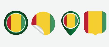drapeau de la Guinée. icône plate symbole illustration vectorielle vecteur