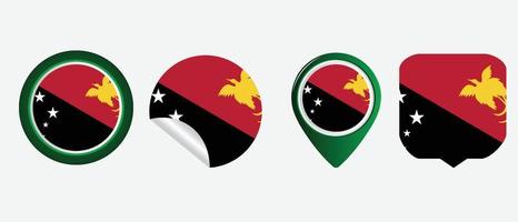 icône du drapeau de la papouasie-nouvelle-guinée. jeu d'icônes Web. collection d'icônes à plat. illustration vectorielle simple. vecteur