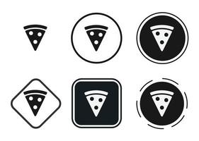 jeu d'icônes de pizza. collection de logos noirs de haute qualité pour la conception de sites Web et les applications mobiles en mode sombre. illustration vectorielle sur fond blanc vecteur