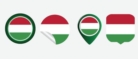 drapeau hongrois. icône plate symbole illustration vectorielle vecteur