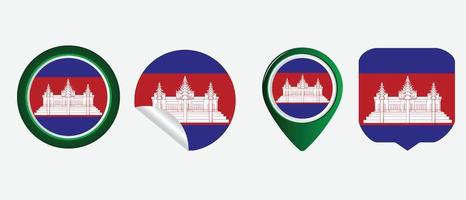 drapeau du cambodge. icône plate symbole illustration vectorielle vecteur