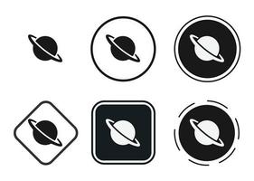 jeu d'icônes de la planète. collection de logos noirs de haute qualité pour la conception de sites Web et les applications mobiles en mode sombre. illustration vectorielle sur fond blanc vecteur