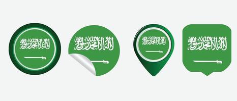 drapeau de l'arabie saoudite. icône plate symbole illustration vectorielle