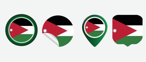 drapeau jordanien. icône plate symbole illustration vectorielle vecteur