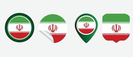 drapeau iranien. icône plate symbole illustration vectorielle vecteur