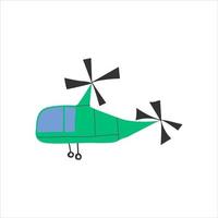 hélicoptère d'illustration de vecteur de dessin animé isolé sur fond blanc.