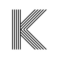 lettre linéaire k icône moderne. ligne de l'alphabet et conception entrelacée d'herbes k. logo, identité d'entreprise, application, bannière créative et plus encore. ligne géométrique créative. vecteur