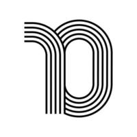 logo moderne linéaire du chiffre 10. nombre sous forme de bande de ligne. caractère de numéro d'alphabet et conception abstraite linéaire de nombre. logo, identité d'entreprise, application, affiche créative et plus encore. vecteur