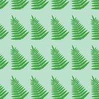 beau motif vert de feuilles de fougère répétitives sur fond coloré. illustration vectorielle. image pour l'impression sur tissu cartes postales bureau utiliser comme arrière-plan dans les bannières de menu affiches vecteur